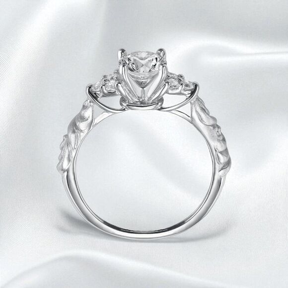 14K White Gold- 1CT Diamond Ring Set -$5375 Floral "Gossimer" by Artcarved -6.4g - Picture 4 of 15